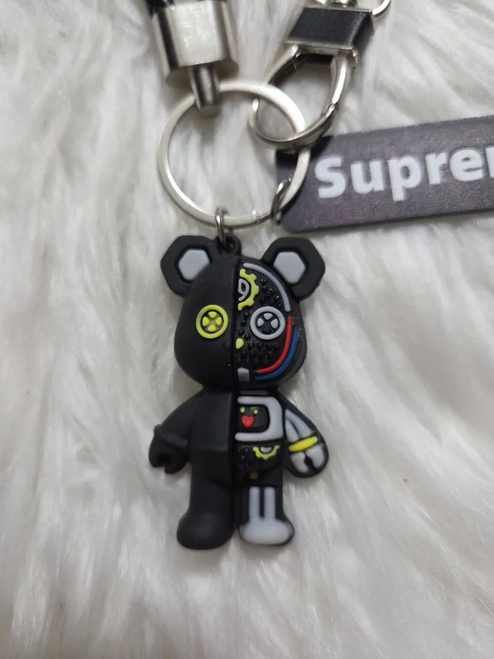 Cyborg Bear Design Keychain